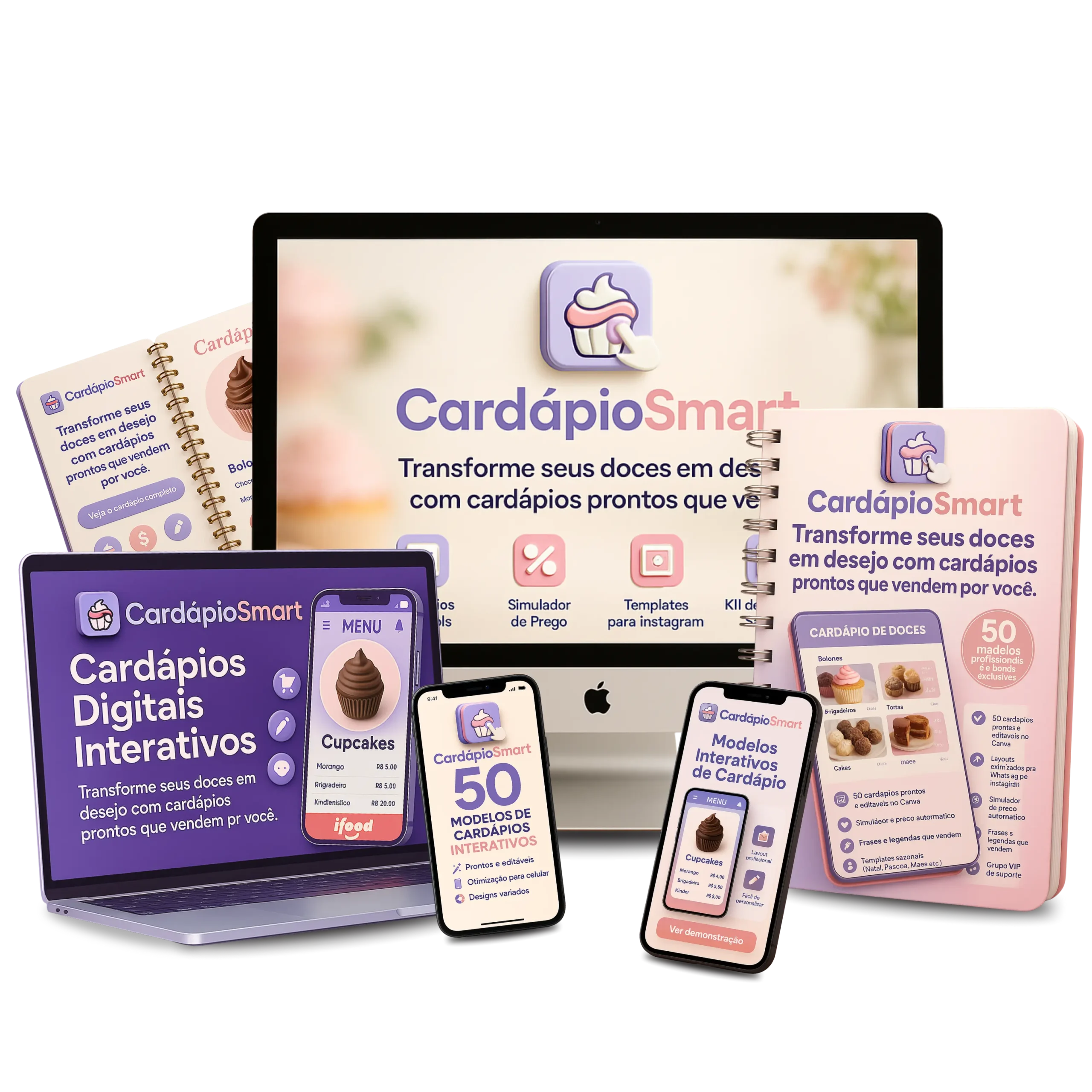 Cardápios Digitais Interativos — 50 modelos + bônus